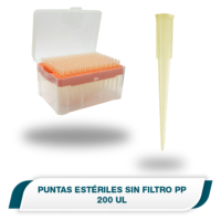 Puntas de 200 ul. Sin filtro, estériles, en gradilla. Cellpro 800203