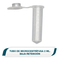 Tubo De Microcentrífuga De 2 ML. Baja retención