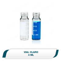 Vial de vidrio 4mL, claro, 15x45mm base plana 13-425