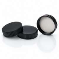 Tapa negra cerrada con septa blanca de 1.5mm, para frasco de cuello de 53mm