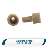 Uniones de peek, para tubo de 1/16", color natural