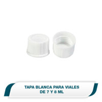 Tapa blanca para viales de 7 y  8 mL con cuello 15-425