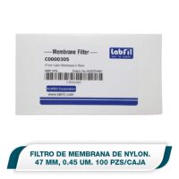Filtro membrana 47mm, nilón, 0.45µm