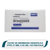 Filtro membrana 47mm, PTFE hidrofílico, 0.45µm