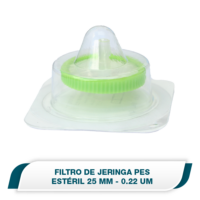 Filtro jeringa 25mm, con anillo, PES, 0.22µm, estéril