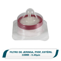 Filtro jeringa 33mm, PVDF, 0.45µm, estéril