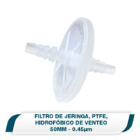 Filtro jeringa 50mm, PTFE hidrofóbico de venteo, 0.45µm