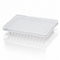 Placa de PCR con 96 pozos 0.1mL, con medio faldón, para ABI