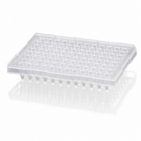 Placa de PCR con 96 pozos 0.2mL, con medio faldón, para ABI
