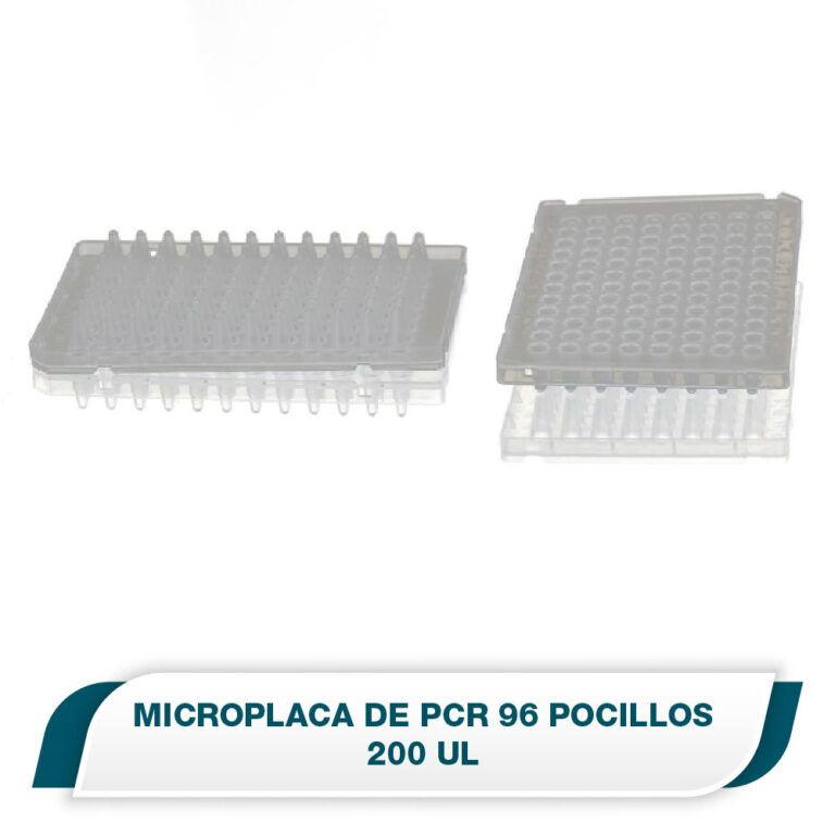 Placa de PCR con 96 pozos 0.2mL, con medio faldón, para ABI