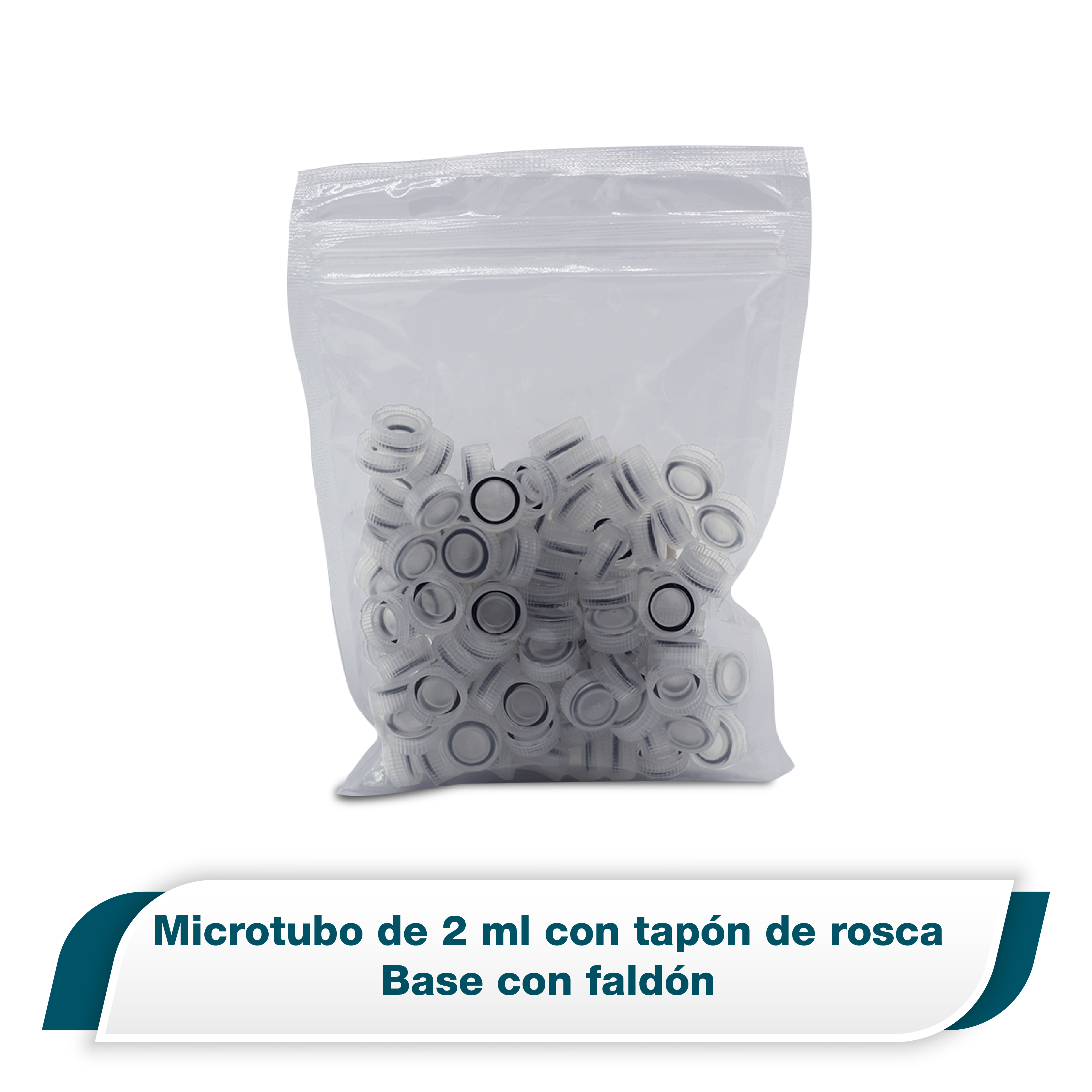 Microtubo de 2 ml con tapón de rosca Base con faldón
