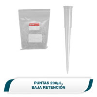 Puntas universales 200µL, baja retención