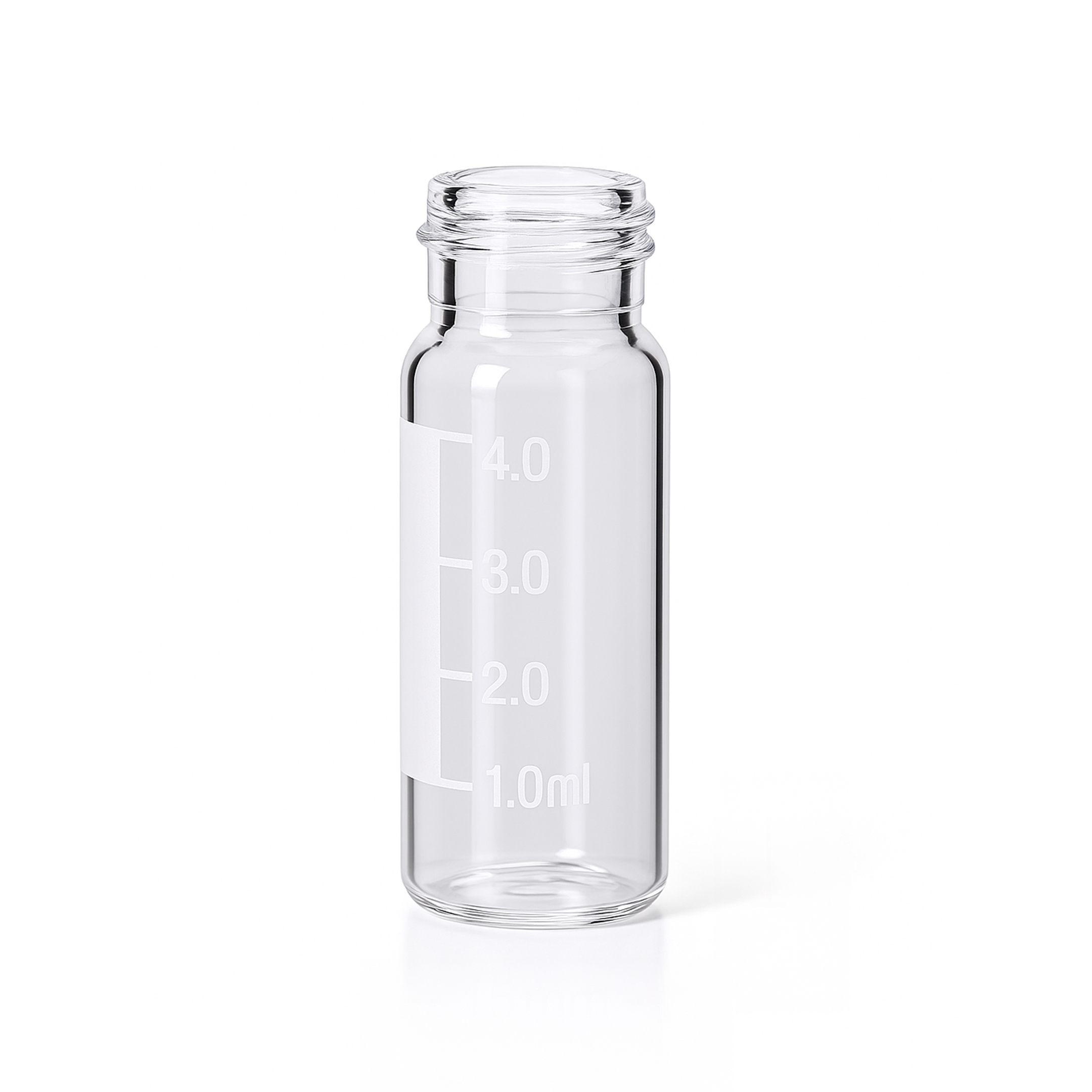 Vial de vidrio 4mL, claro, 15x45mm base plana 13-425