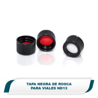 Tapa negra de rosca, abierta con septa, para viales ND13
