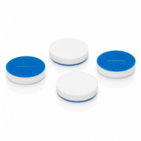 Septa azul, pre-cortada, diámetro 9mm, espesor 1mm, PTFE azul/silicón blanco