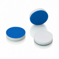 Septa azul, diámetro 9mm, espesor 1mm, PTFE azul/silicon blanco